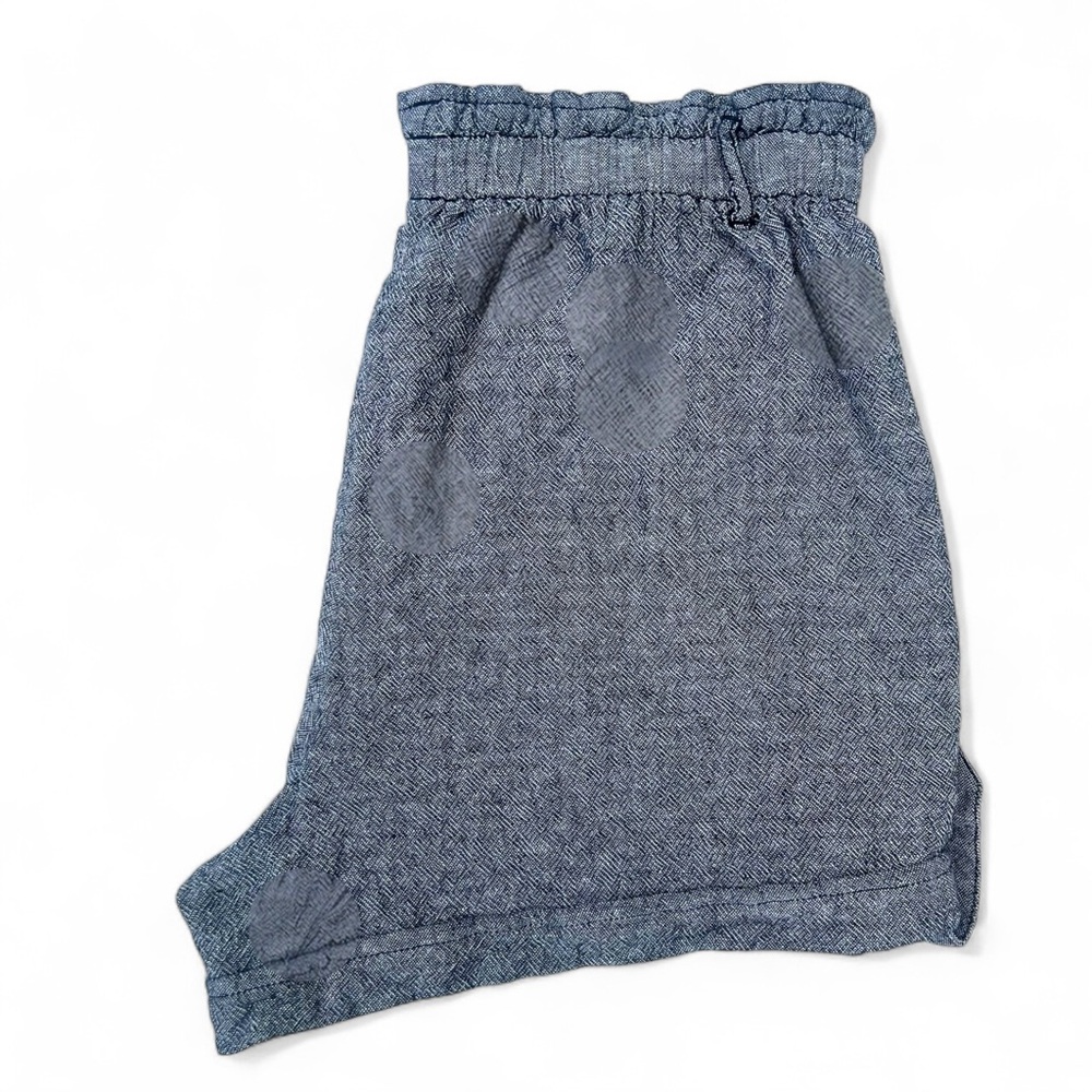 Time and Tru Women's Paperbag Waist Blue Linen Shorts | Women's M (8-10)